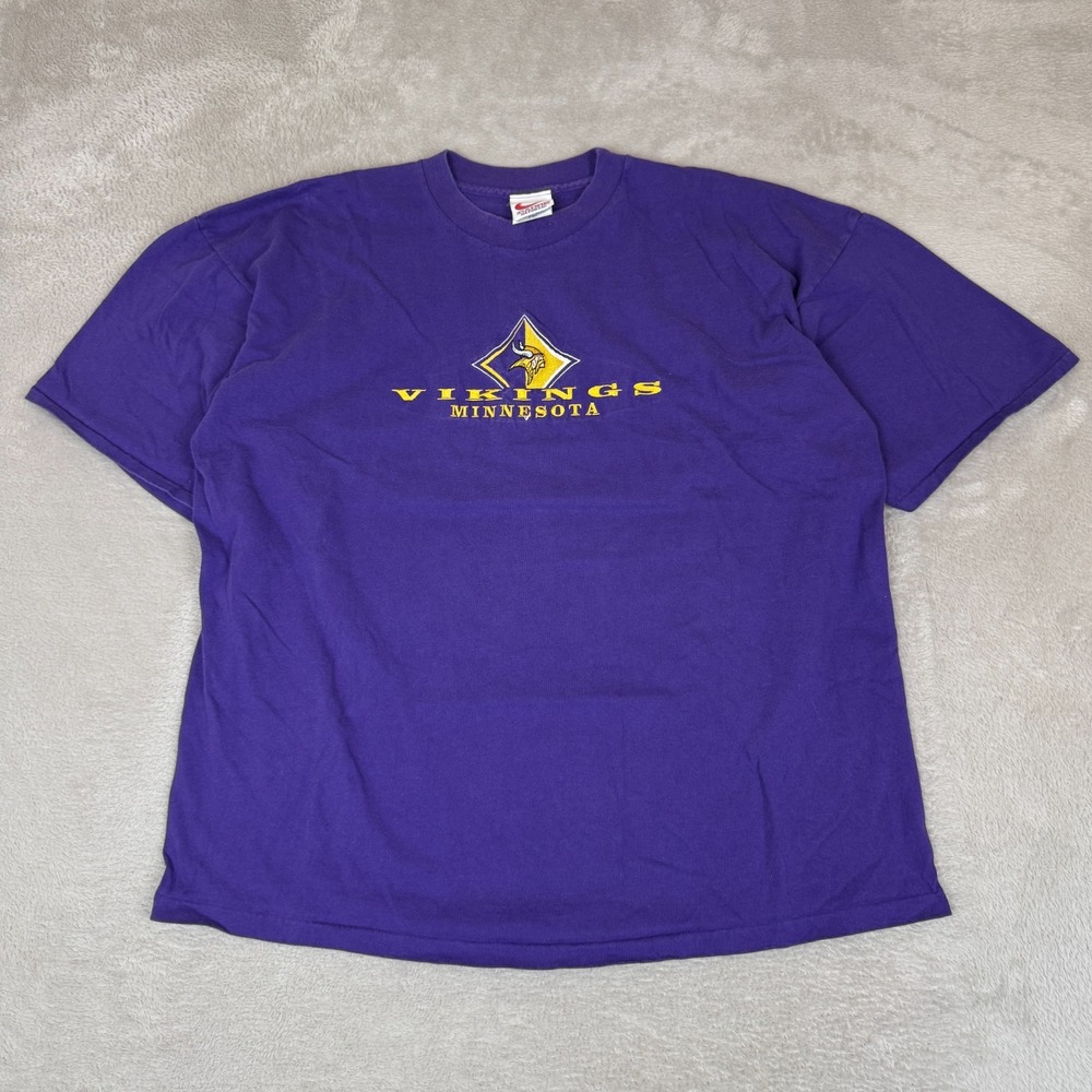 VTG 90s Embroidered Minnesota Vikings NFC North Shirt Mens XL Purple Preowned